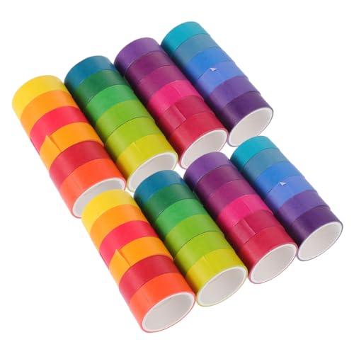 HOODANCOS 48 Rollen Washi Tape Bunte Dekorative Klebebänder Farben für DIY Scrapbooking Handwerk und Geschenkschmuck Einfach zu Verwenden und Anzupassen von HOODANCOS