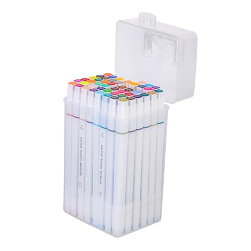 HOODANCOS 48 Stück Teiliges Set Doppelspitzen Marker Künstlerische Stifte für Zeichnung Ausmalen und DIY Projekte für Studenten und Kreative Lebendige Farben und Langlebige von HOODANCOS