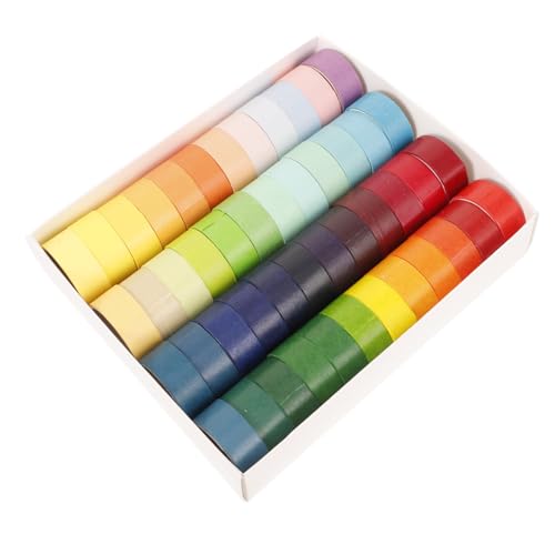 HOODANCOS 48Rollen Washi Tape Dekorative Klebebänder für Scrapbooking DIY Projekte und Geschenkverpackungen Vielseitig Einsetzbar und Einfach zu Handhaben von HOODANCOS