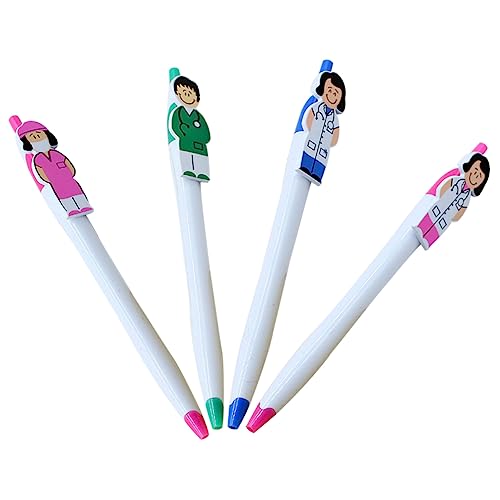 HOODANCOS 4Stücke Cartoon Kugelschreiber mit Krankenschwester Design Druckkugelschreiber für Büro Schule und Kreative Ergonomisch und Witzig für Studenten und Freunde HOODANCOS 4Stücke Cartoon Kugelschreiber mit Krankenschwester Design Druckkugelschreiber für Büro Schule und Kreative Ergonomisch und Witzig für Studenten und Freunde von HOODANCOS