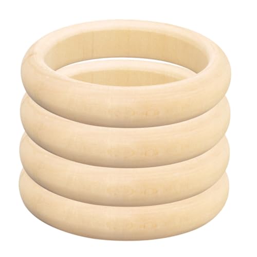 HOODANCOS 4Stücke DIY Holzarmbänder Unvollendete Holzringe für Kreative Bastelprojekte für Holzschmuck und Kunsthandwerk zum Malen und Gestalten HOODANCOS 4Stücke DIY Holzarmbänder Unvollendete Holzringe für Kreative Bastelprojekte für Holzschmuck und Kunsthandwerk zum Malen und Gestalten von HOODANCOS