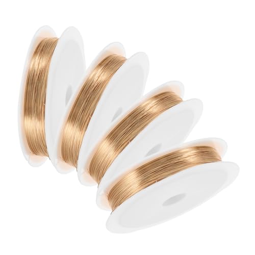 HOODANCOS 4Stücke Kupferdraht Biegsamer Schmuckdraht für DIY Projekte Geflochtener Draht zum Basteln von Schmuck für Perlen und Handwerkskunst Goldfarben HOODANCOS 4Stücke Kupferdraht Biegsamer Schmuckdraht für DIY Projekte Geflochtener Draht zum Basteln von Schmuck für Perlen und Handwerkskunst Goldfarben von HOODANCOS