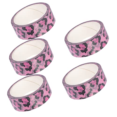 HOODANCOS 5 Rollen Leopardenband Drucken Scrapbooking Dekoratives Klebeband Sammelalbum Handwerk Kuh Farbig Farbe Klebrig Bunt Gemustert Modellieren Für Wickelband Diy Klebeband Papier von HOODANCOS