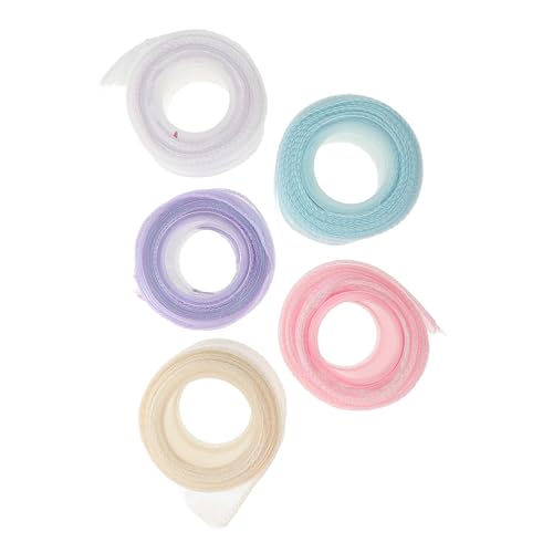 HOODANCOS 5 Rollen Symphony-Garnband geschenkband geschenkverpackung Handgemachte Dekorationen Dekorationsband schillerndes Organzaband bündeln Sackleinen Kranzband weihnachtsdekorband Nylon von HOODANCOS