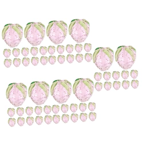 HOODANCOS 5 Sätze Erdbeerarmbandschmuck Erdbeerperlen Rosa Erdbeerdekor Klein Erdbeere Halskette Anhänger Zur Schmuckherstellung Diy -schmuckversorgungen Glas 16 Stück * 5 von HOODANCOS