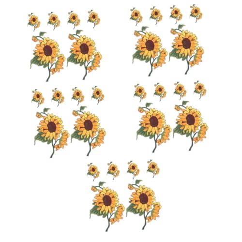 HOODANCOS 5 Sätze Sonnenblumen Tuch Aufkleber Patch Applikationen Nähen Bestickt Stickerei Gestickter Blumenfleck Aufnäher Für Kleidung Blumenflecken Vlies Yellow 6 Stück * 5 von HOODANCOS