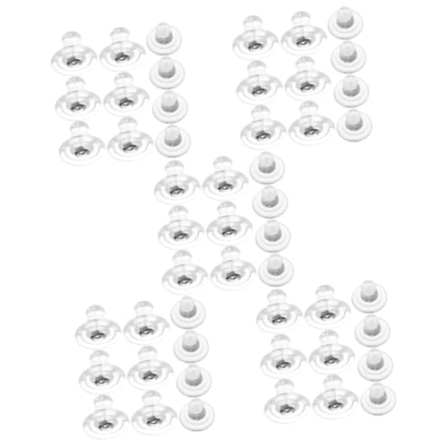 HOODANCOS 5 Sätze Stachelohr Zurück Zucht Silberne Ohrringverschlüsse Für Ohrstecker Rücken Verschluss-ohrstecker Sicherheits-ohrstopper 18 Karat Silver 10 Stück * 5 von HOODANCOS