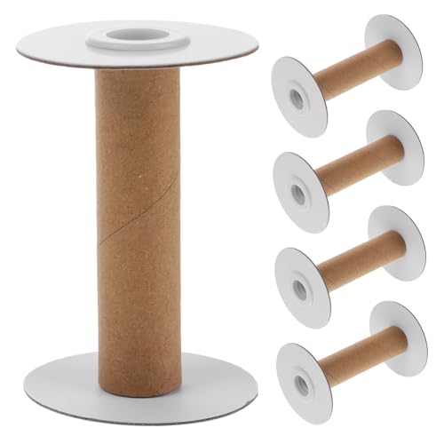 HOODANCOS 5 Stück Aufbewahrungsbox Für Garn Draht Stickspulen Garnrollen Für Das Handwerk Garnspulen Garnspulen Stickmaschine Häkeln Spulen Garnwebspulen Quilten Nähset Stickerei Papier Weiß von HOODANCOS