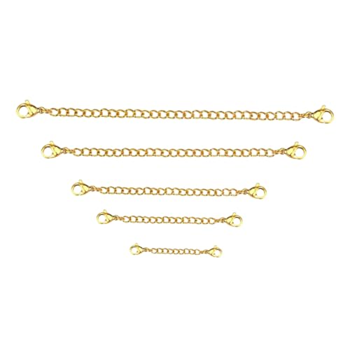 HOODANCOS 5 Stück Edelstahl Kettenverlängerung Teilig mit Doppelseitigem Karabinerverschluss für Halsketten und Armbänder Verschiedene Längen Robustes DIY Schmuckzubehör HOODANCOS 5 Stück Edelstahl Kettenverlängerung Teilig mit Doppelseitigem Karabinerverschluss für Halsketten und Armbänder Verschiedene Längen Robustes DIY Schmuckzubehör von HOODANCOS