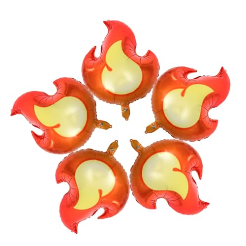 HOODANCOS 5 Stück Feuerwehr Thema Aluminium Folienballons für Jungen Geburtstagsfeier Dekorative Flammenballons für Einfach zu Befüllen und Auslaufsicher von HOODANCOS