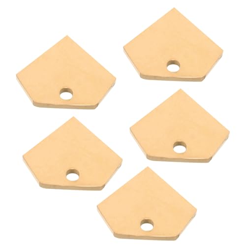 HOODANCOS 5 Stück Gravierte Hundemarke Stanzen Von Rohlingen Blanko-etiketten Stempeln Namensetiketten Gravurrohlinge Blanko-tags Stanzen Tag-anhänger Leeres Diy-tag Golden Rostfreier Stahl von HOODANCOS
