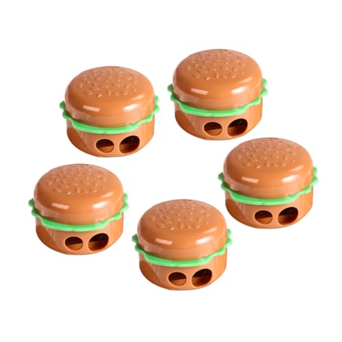 HOODANCOS 5 Stück Hamburger-Bleistiftspitzer Hamburger Bleistiftspitzer Handlicher Bleistiftspitzer Büro Bleistiftspitzer stationärer Bleistiftspitzer manuelle Bleistiftspitzer Abs Brown von HOODANCOS
