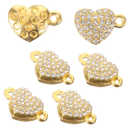 HOODANCOS 5 Stück Herz Magnetverschlüsse Diy Schmuckverbinder für Armbänder und und Langlebig für Bastelprojekte Glänzendes Design Gold von HOODANCOS