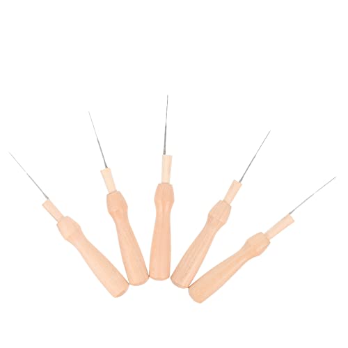 HOODANCOS 5 Stück Teiliges Filznadeln mit Holzgriff DIY Wollfilz Werkzeuge für Anfänger und Fortgeschrittene für Basteln und Entspanntes Filzen von HOODANCOS