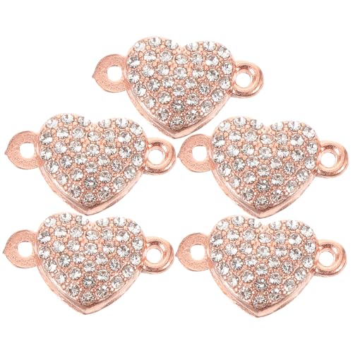 HOODANCOS 5 Stück Teiliges Herzförmige Magnetverschluss Schmuckverschlüsse für Armbänder und Halsketten Einfache Montage Modisches Design in Roségold für DIY Schmuckherstellung und HOODANCOS 5 Stück Teiliges Herzförmige Magnetverschluss Schmuckverschlüsse für Armbänder und Halsketten Einfache Montage Modisches Design in Roségold für DIY Schmuckherstellung und von HOODANCOS