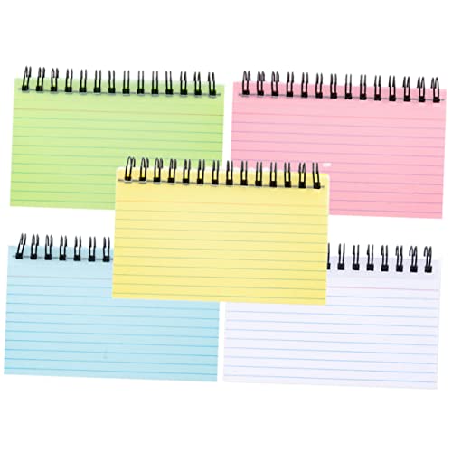 HOODANCOS 5 Stück Teiliges Kleines Spiral Notizbuch Notizbuch für Schule und Büro Tragbare Notizen für Reisen und Alltag Bunten Farben Gelb Grün Rosa von HOODANCOS