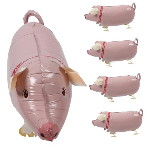HOODANCOS 5 Stück Teiliges Set von Niedlichen Aufblasbaren Schweinchen Luftballons Partydekoration für Kindergeburtstage Luau und Strandpartys Langlebig und Leicht Aufzublasen von HOODANCOS
