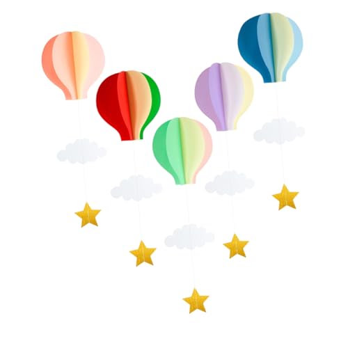HOODANCOS 5-teilige Party-dekoration in Form Von Wolken Und Heißluftballons, 3d-hängedeckendekor Für Geburtstagsfeiern, Babypartys Und Feiertage, Für Den Innen- Und Außenbereich HOODANCOS 5-teilige Party-dekoration in Form Von Wolken Und Heißluftballons, 3d-hängedeckendekor Für Geburtstagsfeiern, Babypartys Und Feiertage, Für Den Innen- Und Außenbereich von HOODANCOS