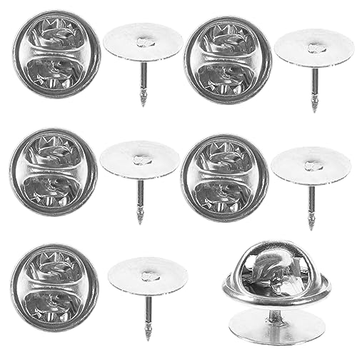 HOODANCOS 50 Sets Metall Hutnadel Set Emaille Anstecknadelrücken Verriegelungsstiftrücken Zum Basteln Verriegelungsrücken Für Anstecknadeln Anstecknadelverschlüsse von HOODANCOS