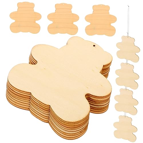 HOODANCOS 50 Stück Bärenförmige Holzscheiben für DIY Handbemalte Graffiti Chips für Schule und Bastelprojekte Unfertige Holzstücke zum Gestalten und Dekorieren HOODANCOS 50 Stück Bärenförmige Holzscheiben für DIY Handbemalte Graffiti Chips für Schule und Bastelprojekte Unfertige Holzstücke zum Gestalten und Dekorieren von HOODANCOS