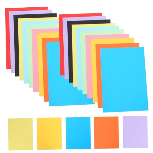 HOODANCOS 50 Stück Farbiger Karton Farbdruckerpapier buntes Druckerpapier Kartonpapier pastellfarbenes Baupapier buntes Zeichenpapier pastellfarbenes Papier Papierfliegerpapier 200g Papier von HOODANCOS