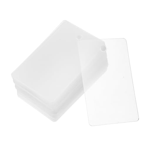 HOODANCOS 50 Stück Hängeetiketten für den Einzelhandel Tags für die Kennzeichnung leere Beschriftungsschilder Kleidung für Kleidung Tag leere Kleidung PVC Transparent von HOODANCOS