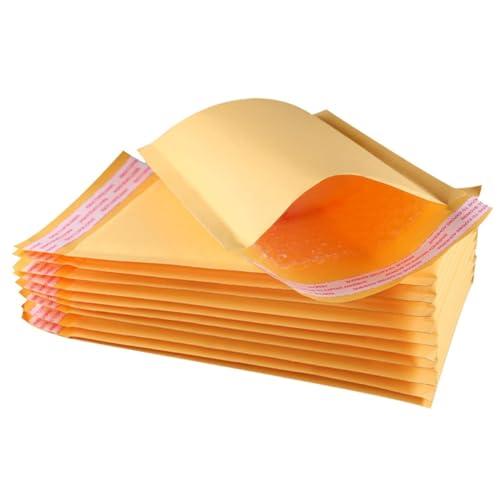 HOODANCOS 50 Stück Luftpolster Versandtaschen Wasserdichte Kraftpapier Umhüllungen Selbstklebende Verpackungsbeutel für Sicheren Versand und Schutz von Sendungen von HOODANCOS