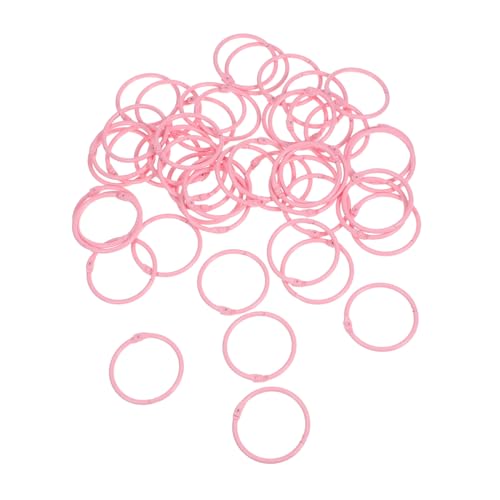 HOODANCOS 50 Stück Metall Binder Ringe Innen Ø Rosa Kleine Runde Binderinge für Lose Karteikarten Schlüsselanhänger Notizbuch Clips Vielseitig für Büro Schule Scrapbooking von HOODANCOS