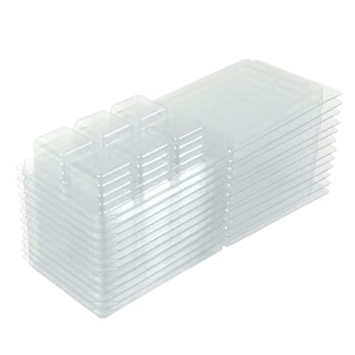 HOODANCOS 50 Stück PVC Kunststoff Schalenformen für Wachsschmelzwürfel Transparente Leere Behälter für Seifenherstellung Wiederverwendbar und Einfach zu Reinigen von HOODANCOS
