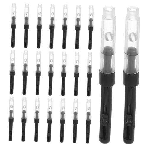 HOODANCOS 50 Stück Rotierender Tintenabsorber Füllfederhalter für Männer Brunnenstift -Twist -Konverter Nachfüllung Tintenpumpe Tintenpatronen Füller Füllfederhaltertinte Plastik Black von HOODANCOS