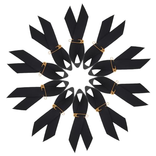 HOODANCOS 50 Stück Schwarze Satin Trauerschleifen mit Sicherem Anstecker Langlebige Gedenkbroschen mit Schleifendesign für Trauerfeier Memorial Service und Respektbekundung von HOODANCOS