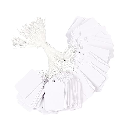 HOODANCOS 500 Blatt Schmuck Preisschilder mit Schnur Handbeschreibbare Etiketten für Kleidung Schmuck und Kunsthandwerk für Preisgestaltung und Produktinformation von HOODANCOS