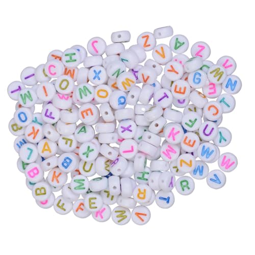 HOODANCOS 500Stücke Bunte Buchstabenperlen für DIY Bastelarbeiten Robuste Kunststoffperlen für Schmuck Dekorationen und Kinderspielzeug für Armbänder und Anhänger von HOODANCOS
