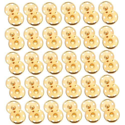HOODANCOS 50Stücke Goldene Druckknöpfe Schnappknöpfe zum Annähen für Kostümdekoration DIY Handwerk Leicht und Langlebig für Kleidung Hüte Pullover und Mehr von HOODANCOS