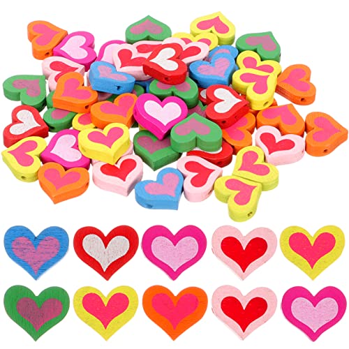 HOODANCOS 50Stücke Holzperlen Herzform für Schmuckherstellung DIY Basteln Romantische Valentinstagsgeschenke für Armbänder und Bastelideen HOODANCOS 50Stücke Holzperlen Herzform für Schmuckherstellung DIY Basteln Romantische Valentinstagsgeschenke für Armbänder und Bastelideen von HOODANCOS