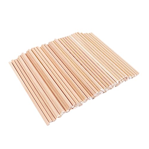 HOODANCOS 50Stücke Holzstäbe Unbehandelte Holzdübel für DIY Bastelprojekte Modellbau und Handarbeiten für Erwachsene von HOODANCOS