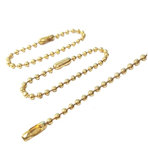 HOODANCOS 50Stücke Verstellbare Metallperle Stahlkette mit Kugelkettenverschluss und Goldfarbe für Schlüsselanhänger Hundemarken und Schmuckherstellung von HOODANCOS