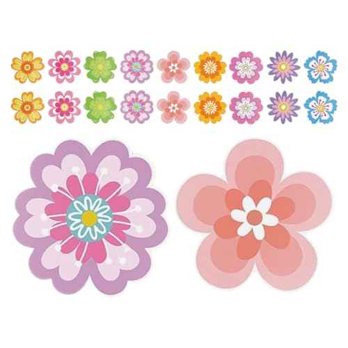 HOODANCOS 54 Stück Teiliges Blumen-papierausschnitt- Doppelseitig Bedruckt Bunte Frühlings-dekoration für Pinnwände Inklusive Dot-kleber Vielseitig für Schule Kindergarten Bastelprojekte von HOODANCOS