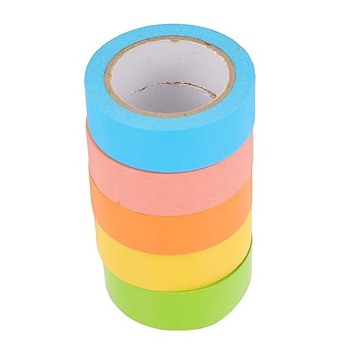 HOODANCOS 5Rollen Washi Tape Dekoratives Klebeband für DIY Scrapbooking Tagebuch und Geschenkverpackung Beschreibbar für Bastelprojekte Zufällige von HOODANCOS