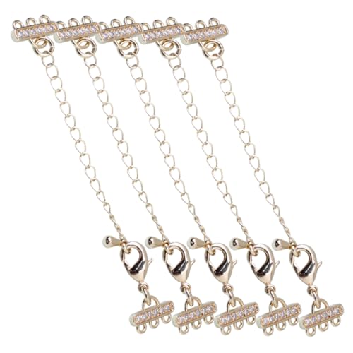 HOODANCOS 5Stücke Teiliges Halskettenverlängerungs mit Karabiner und Zirkonia Goldfarbe Installieren für DIY Schmuck für Armbänder und Schmuckzubehör HOODANCOS 5Stücke Teiliges Halskettenverlängerungs mit Karabiner und Zirkonia Goldfarbe Installieren für DIY Schmuck für Armbänder und Schmuckzubehör von HOODANCOS