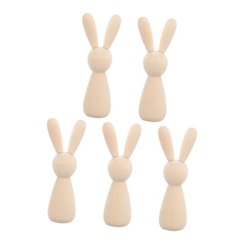 HOODANCOS 5Stücke Teiliges Unbehandelte Holzkaninchen DIY für Schreibtisch Bastelideen für Zuhause und Partys zum Bemalen und Gestalten HOODANCOS 5Stücke Teiliges Unbehandelte Holzkaninchen DIY für Schreibtisch Bastelideen für Zuhause und Partys zum Bemalen und Gestalten von HOODANCOS