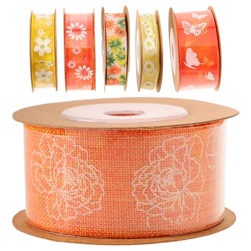 Praktisches Geschenkband 6 Rollen Bastelband Blumenmuster Schneidbar Und Lichtecht Für Deko-projekte Praktisches Geschenkband 6 Rollen Bastelband Blumenmuster Schneidbar Und Lichtecht Für Deko-projekte von HOODANCOS