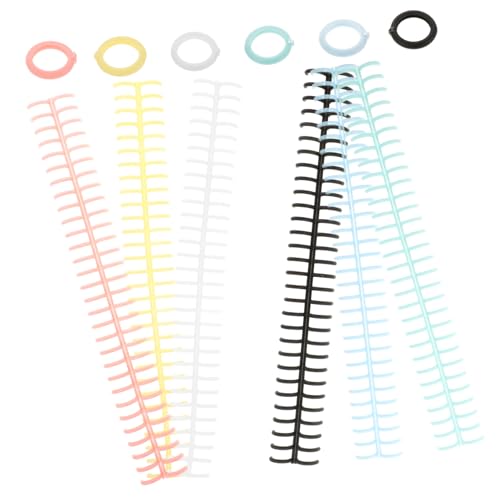 HOODANCOS 6 Stück Bindungsring Spiralbindung Schleife Spulen Notizbuch mit losen Blättern spiralförmige Bindespule Datei für Bindering Loseblattordner Kreise Ringbuch Plastik von HOODANCOS