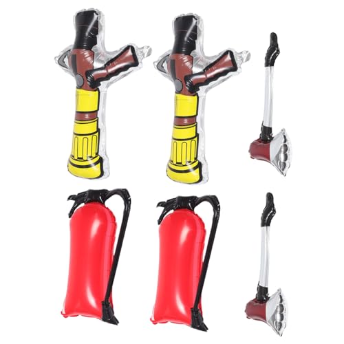 HOODANCOS 6 Stück Feuerlöscher Aufblasbarer Ballon Hydrant Aufblasbares Feuer Party Dekorationen Feuerwehrauto Ballons Karnevalsballons Hydrant Partyzubehör Aluminiumfolie von HOODANCOS