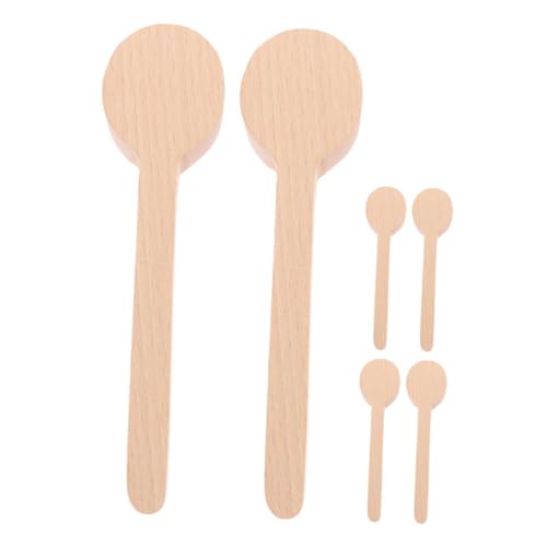 HOODANCOS 6 Stück Holzlöffel Mischlöffel Löffel schnitzen Holzschnitzerei Löffelrohling Holzschnitzerei-Rohlinge Rohlinge für Holzschnitzereien Holzschnitzen Holzschnitzerei Holz Beige von HOODANCOS