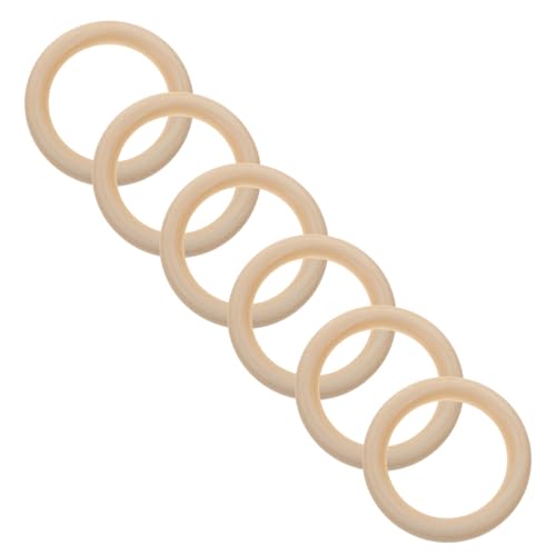 HOODANCOS 6 Stück Macrame Supplies Ringrohlinge Leerzeichen unfertige Holzringe unvollendete Makramee-Ringe Taschenringe selber machen unfertige Holzkreise leere Ringe Bastelringe Lotusbaum von HOODANCOS