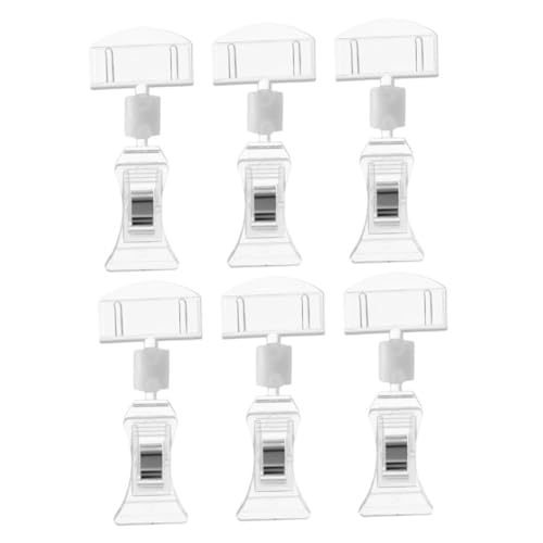 HOODANCOS 6 Stücke Drehbare Clips Transparente Schildhalter für Warenschildanzeigen Praktische Schilderclips für Supermärkte und Einzelhandel HOODANCOS 6 Stücke Drehbare Clips Transparente Schildhalter für Warenschildanzeigen Praktische Schilderclips für Supermärkte und Einzelhandel von HOODANCOS