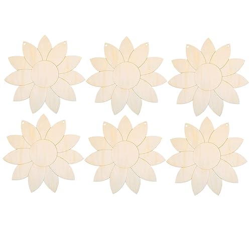 HOODANCOS 6 Stück Teiliges Holz Ausschnitte Sonnenblume DIY Malmaterialien für Kreative Bastelprojekte Unvollendete Holzteile zum Malen und Gestalten für Dekoration und HOODANCOS 6 Stück Teiliges Holz Ausschnitte Sonnenblume DIY Malmaterialien für Kreative Bastelprojekte Unvollendete Holzteile zum Malen und Gestalten für Dekoration und von HOODANCOS