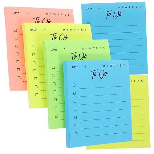 HOODANCOS 6 Stück Teiliges Selbstklebende Memo Pads Bunte Haftnotizen für Schule und Büro Notieren und Erinnern Wiederverwendbar Platzsparend und Leicht Transportierbar Zufällige Farbe von HOODANCOS