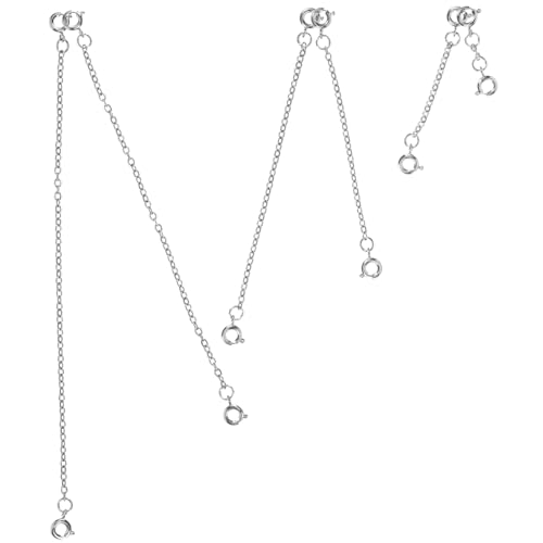 HOODANCOS 6 Stück Teiliges Silberne Kettenverlängerung für Halsketten und Armbänder Glatte Legierte DIY Schmuckverbinder Verschiedene Längen Langlebig Einfach zu Verwenden für Individuelle von HOODANCOS